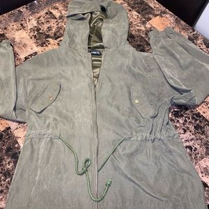 Green hooded jacket